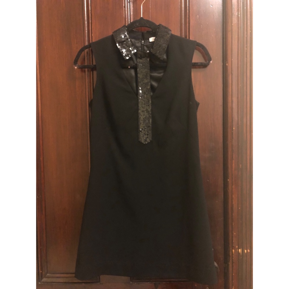high end brand -black mini dress